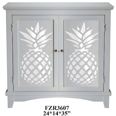 2 Door Cabinet w/ Laser Cut Pineapple